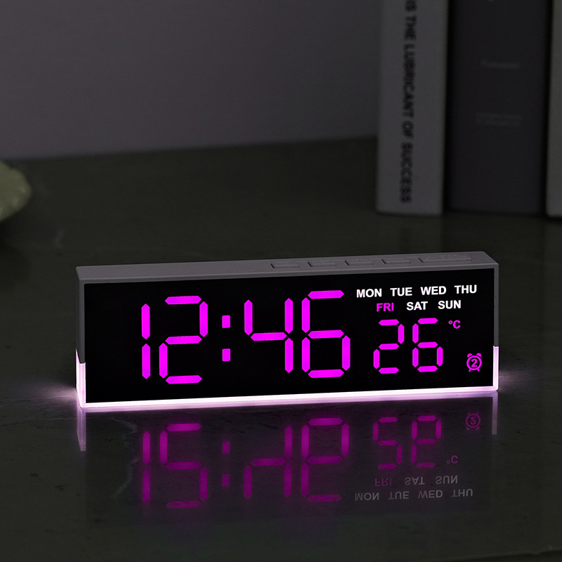 Modern Electronics Gadgets - LED นาฬิกาปลุกดิจิตอลอุณหภูมิสัปดาห์ 2 นาฬิกาปลุกปรับความสว่างของแสงโดยรอบข้างเตียงนาฬิกาตั้งโต๊ะอิเล็กทรอนิกส์ข้างเตียงขับเคลื่อนด้วย USB