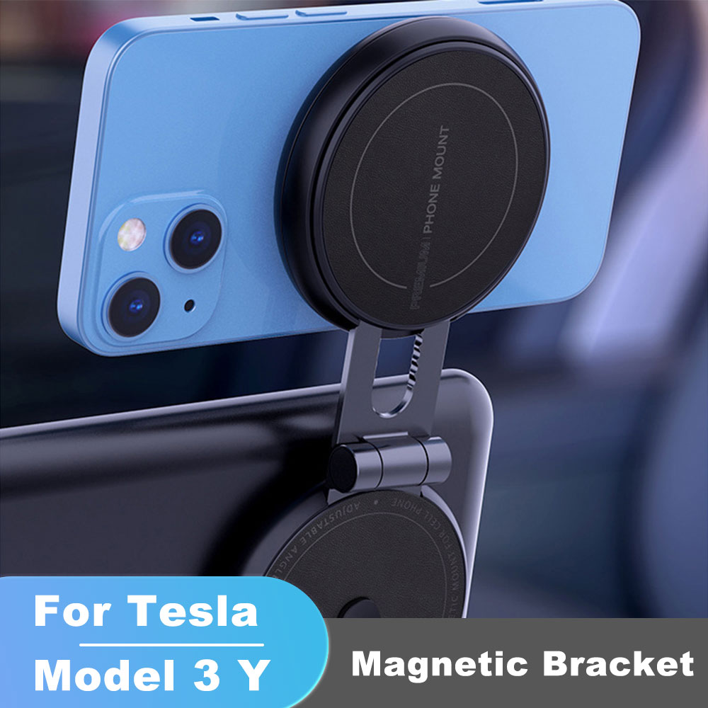Useful Electronic Gadgets - ที่วางโทรศัพท์ในรถยนต์แม่เหล็กที่ซ่อนอยู่สําหรับ Tesla รุ่น 3 Y ขาตั้งมือถือแม่เหล็กสนับสนุนโทรศัพท์มือถือ
