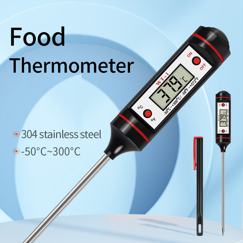 New Gadgets Electronic - มาตรวัดมิเตอร์วัดอุณหภูมิอิเล็กทรอนิกส์บาร์บีคิว304อุปกรณ์ก้านสแตนเลสเทอร์โมมิเตอร์อาหารดิจิทัลใหม่สำหรับเครื่องวัดอุณหภูมิอาหารในครัวเนื้อสัตว์