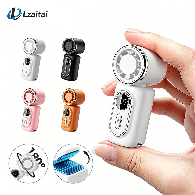 Electronics Home Gadgets - พัดลมมือถือขนาดเล็ก พัดลมพกพาขนาดเล็ก คูลลิ่งเทอร์โบ 5 ความเร็ว 3000mAh