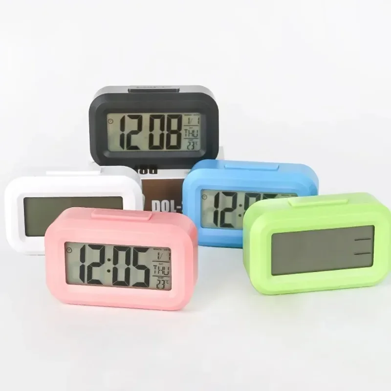 Modern Electronics Gadgets - นาฬิกาปลุกดิจิตอล LED พร้อมไฟแบ็คไลท์ แสดงข้อมูลเวลา ปฏิทิน ตั้งโต๊ะอเนกประสงค์