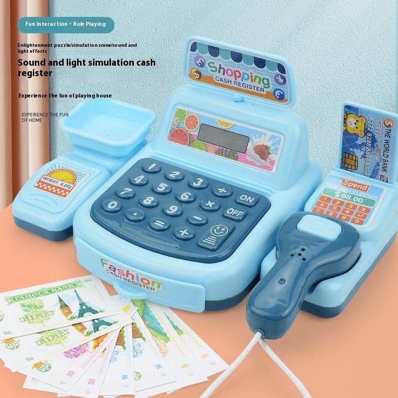 New Gadgets Electronic - ใหม่·1ชุดของเล่นจำลองการเป็นพนักงานเก็บเงินซูเปอร์มาร์เก็ตพร้อมแสงสีเสียงและเอฟเฟกต์เสียง·