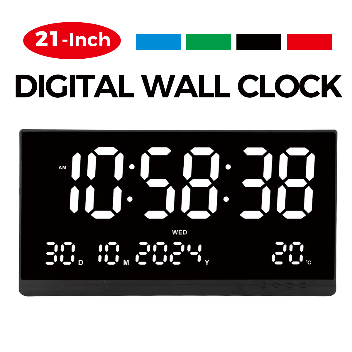 Modern Electronics Gadgets - 21 ''นาฬิกาแขวนดิจิตอลขนาดใหญ่ ปฏิทินวันที่ 12/24H แสดงเวลา/วันที่/สัปดาห์/อุณหภูมิ นาฬิกาปลุก