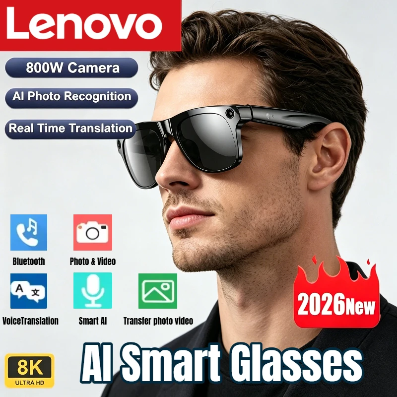 Smart Glasses Ar - แว่นตาอัจฉริยะ Lenovo AI 8K HD ปรับแสงอัตโนมัติ