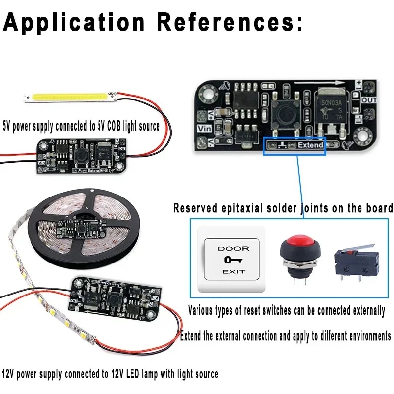 Electronics & Gadgets Starting With C - โมดูลปุ่มควบคุมการหรี่แสงแบบไมโคร บอร์ดหรี่แสงแบบ Bistable สวิตช์อิเล็กทรอนิกส์ โมดูลหรี่แสงหลอดไฟ แรงดันคงที่