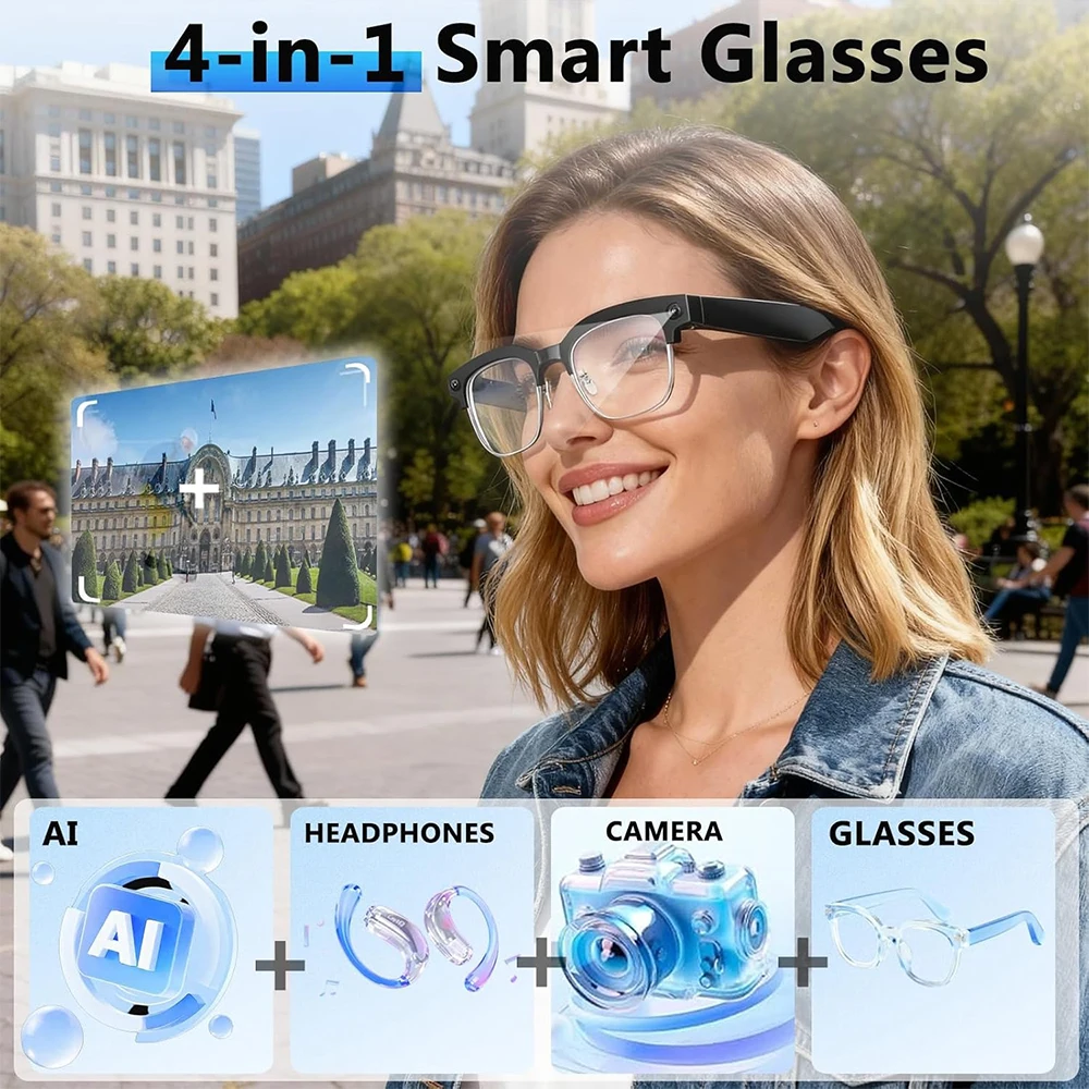 แว่นตาอัจฉริยะ 4K AI กล้อง 8MP - Smart Glasses Ar บทวิจารณ์และราคา