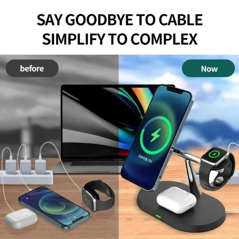 แท่นชาร์จไร้สายแม่เหล็ก 3 in 1 - Magnetic Charging Cable บทวิจารณ์และราคา