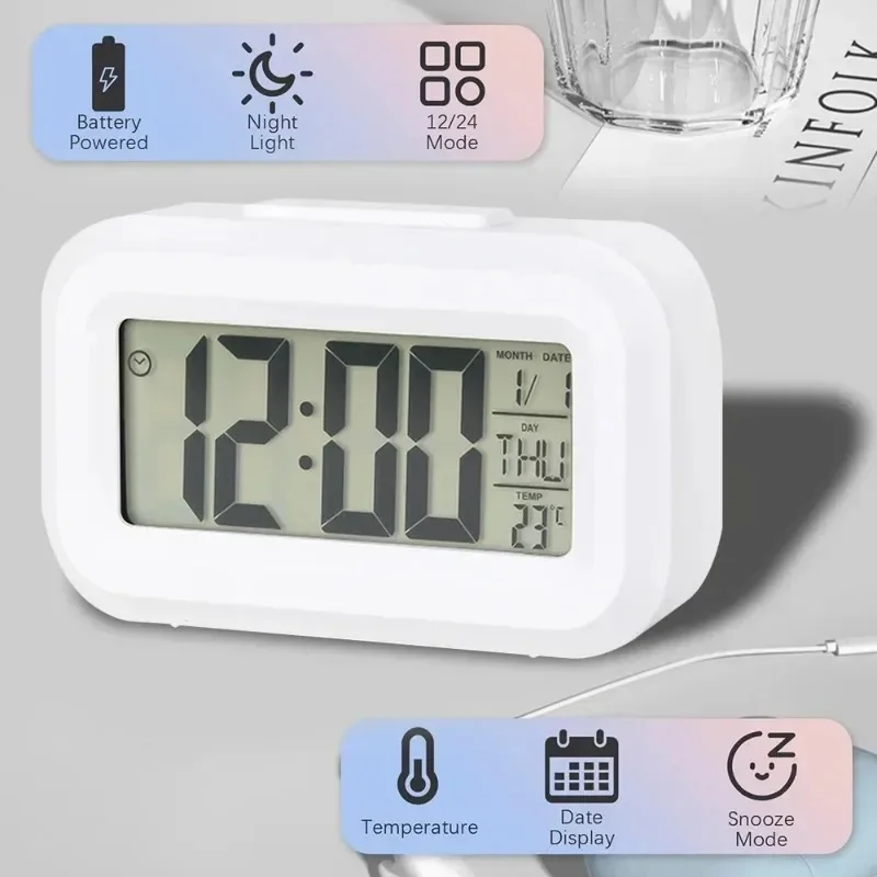 นาฬิกาปลุกดิจิตอล LED พร้อมไฟแ - Modern Electronics Gadgets บทวิจารณ์และราคา