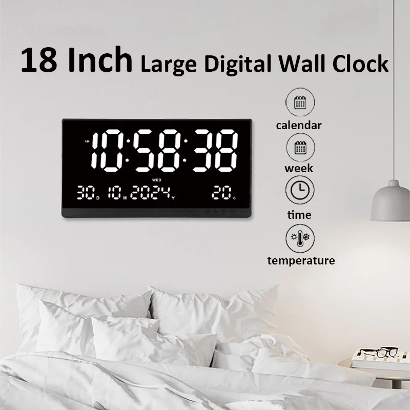 21 ''นาฬิกาแขวนดิจิตอลขนาดใหญ่ - Modern Electronics Gadgets บทวิจารณ์และราคา