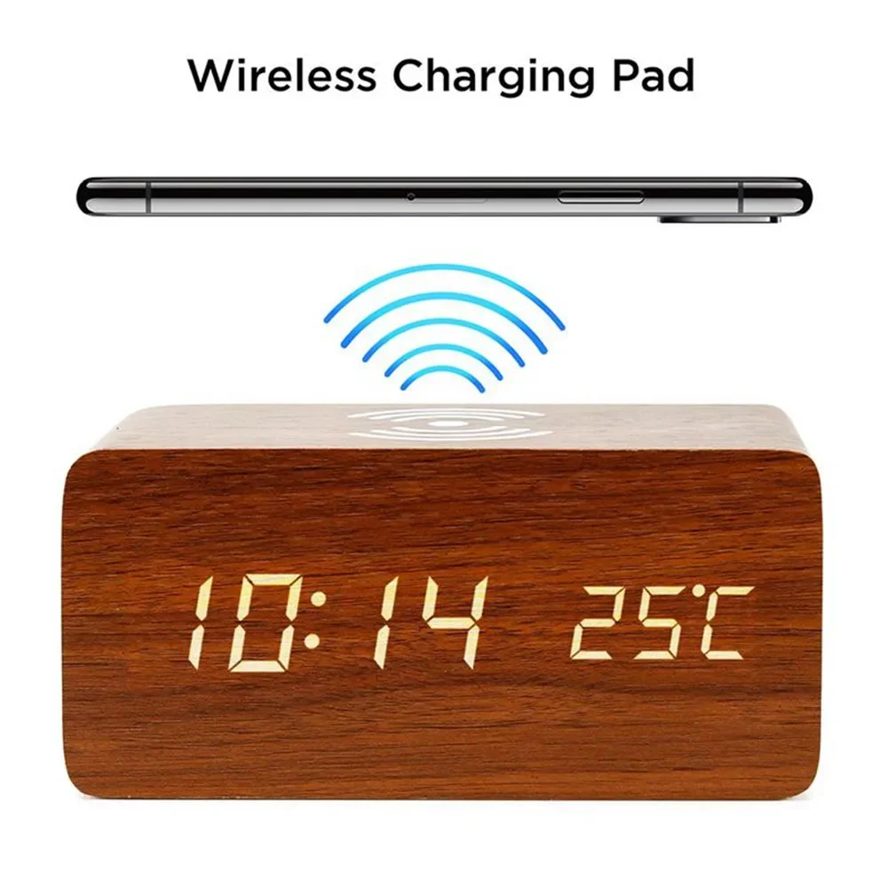นาฬิกาปลุก LED ดิจิตอลไม้ USB/ - Modern Electronics Gadgets บทวิจารณ์และราคา