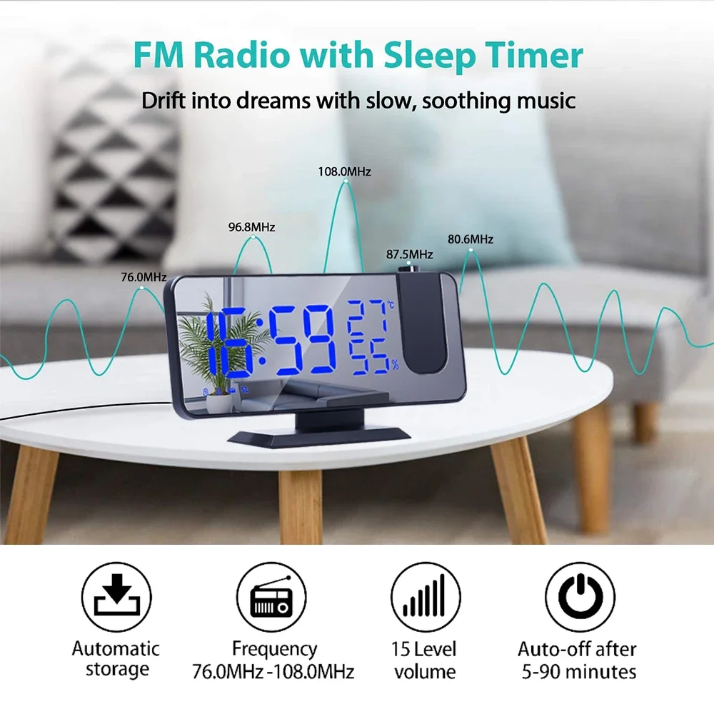 LED นาฬิกาปลุกโปรเจคเตอร์ดิจิต - Modern Electronics Gadgets บทวิจารณ์และราคา