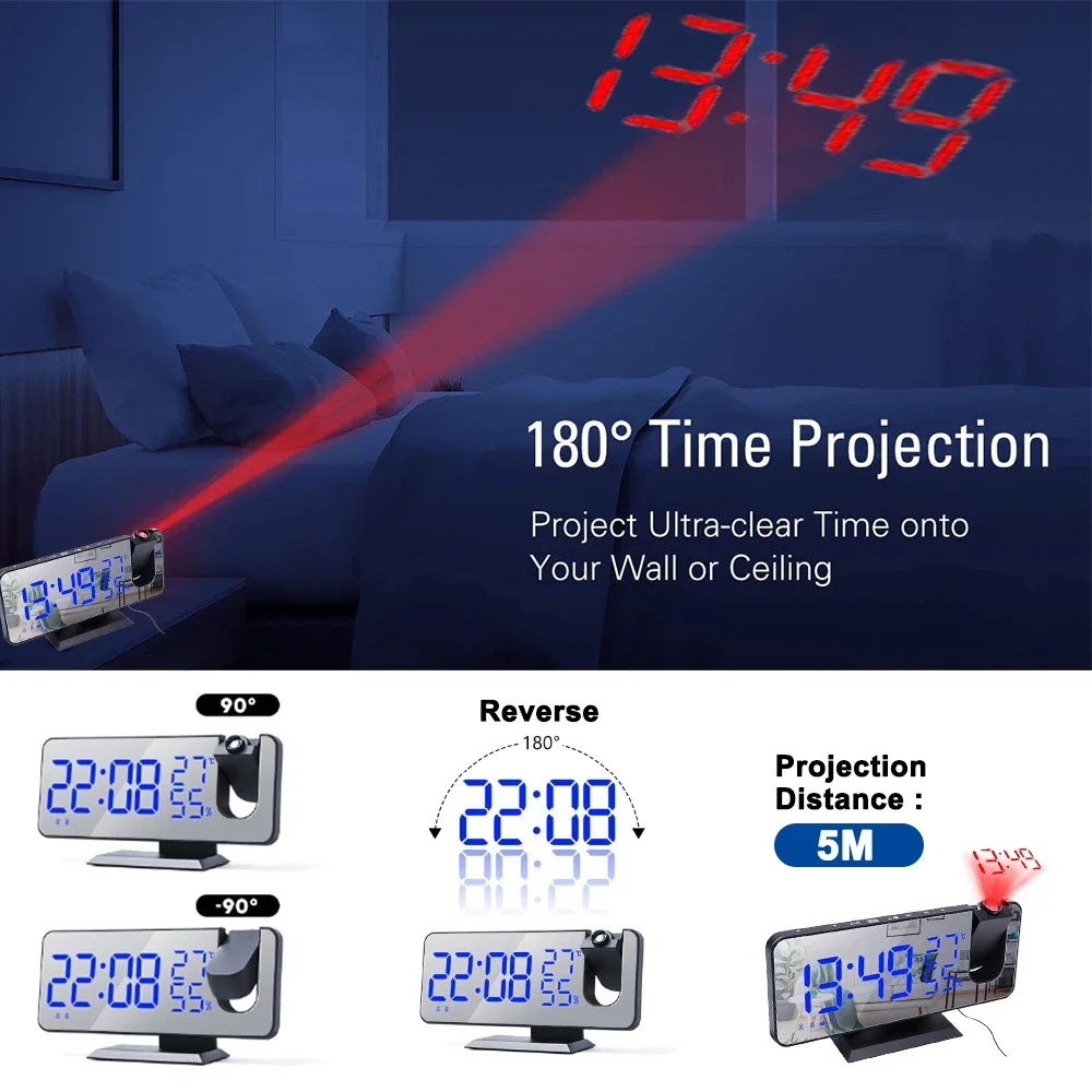 LED นาฬิกาปลุกโปรเจคเตอร์ดิจิต - Modern Electronics Gadgets บทวิจารณ์และราคา