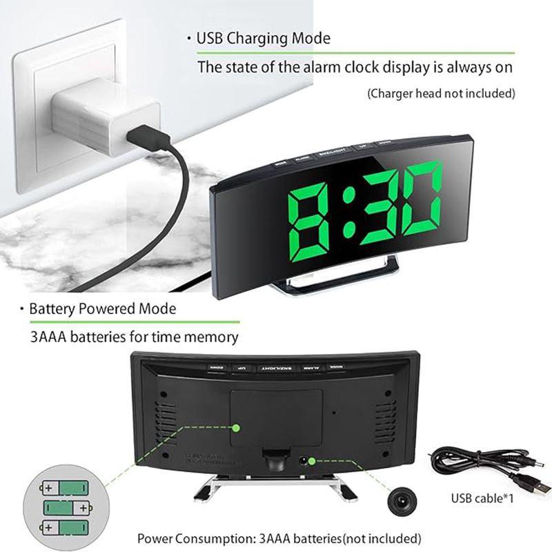 นาฬิกาปลุกดิจิตอล LED หน้าจอโค - Modern Electronics Gadgets บทวิจารณ์และราคา